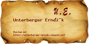 Unterberger Ernák névjegykártya